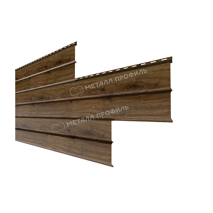 Сайдинг МЕТАЛЛ ПРОФИЛЬ Lбрус-XL-В-14х335 (ECOSTEEL_MA-12-Античный Дуб-0.45)