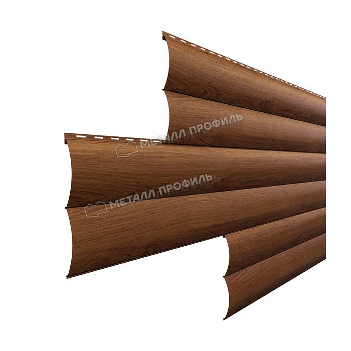 Сайдинг МЕТАЛЛ ПРОФИЛЬ Woodstock-Н-28х330 (ECOSTEEL_MA-01-МореныйДуб-0.5)